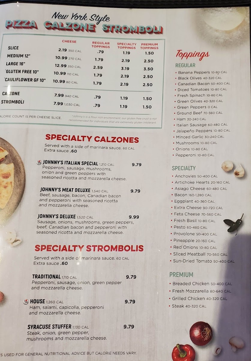 Menu Johnny Brusco's New York Style Pizza-1
